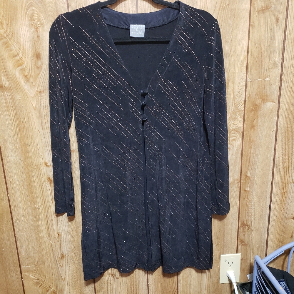 Sparkly Knit 3 Button Duster Jacket Size M Rabbit Rabbit Rabbit Designs